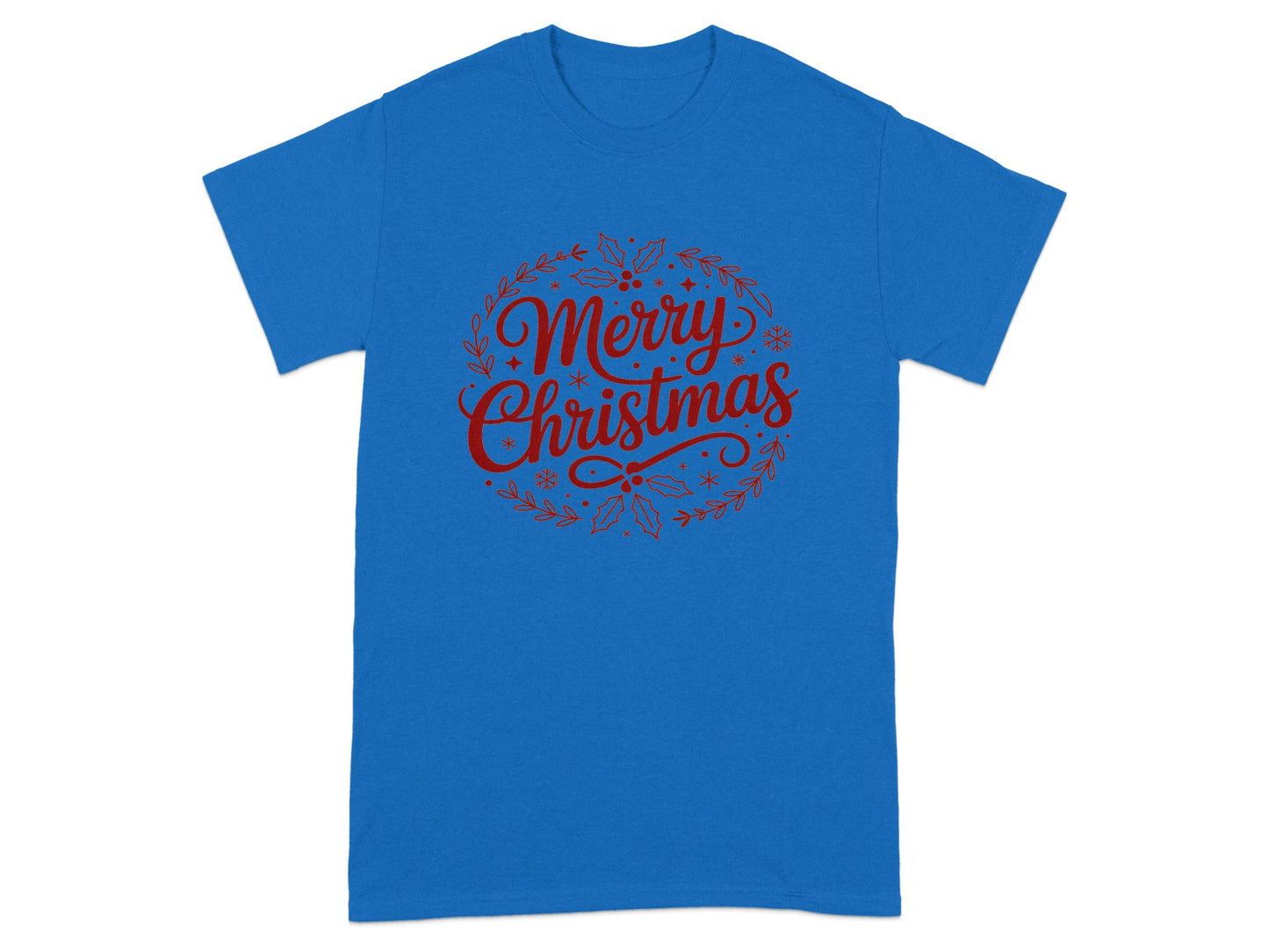 Merry Christmas Festive Blue T-Shirt
