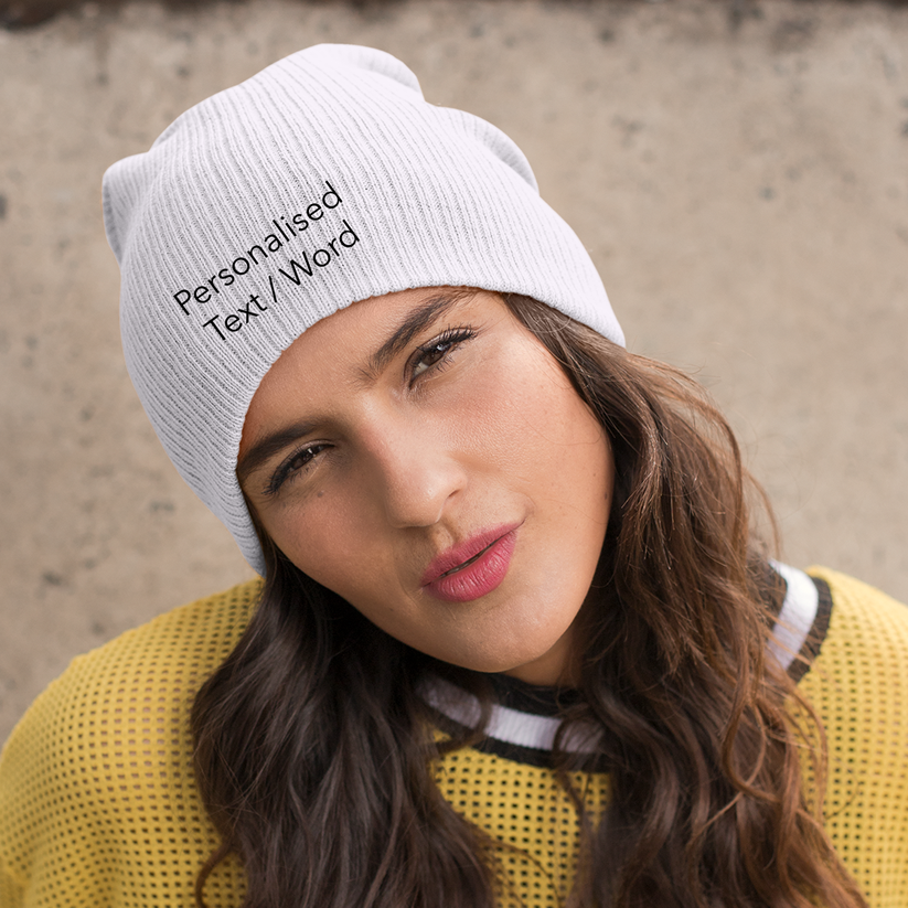 Personalized Embroidery Hat Text Knit Hat Winter Hat Women's Beanie, Winter Hat Your Style