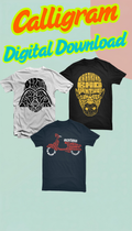 87 Calligram POD T-Shirt Design Bundle, Typography PNG AI Vector Files, High Quality Print, Digital Download