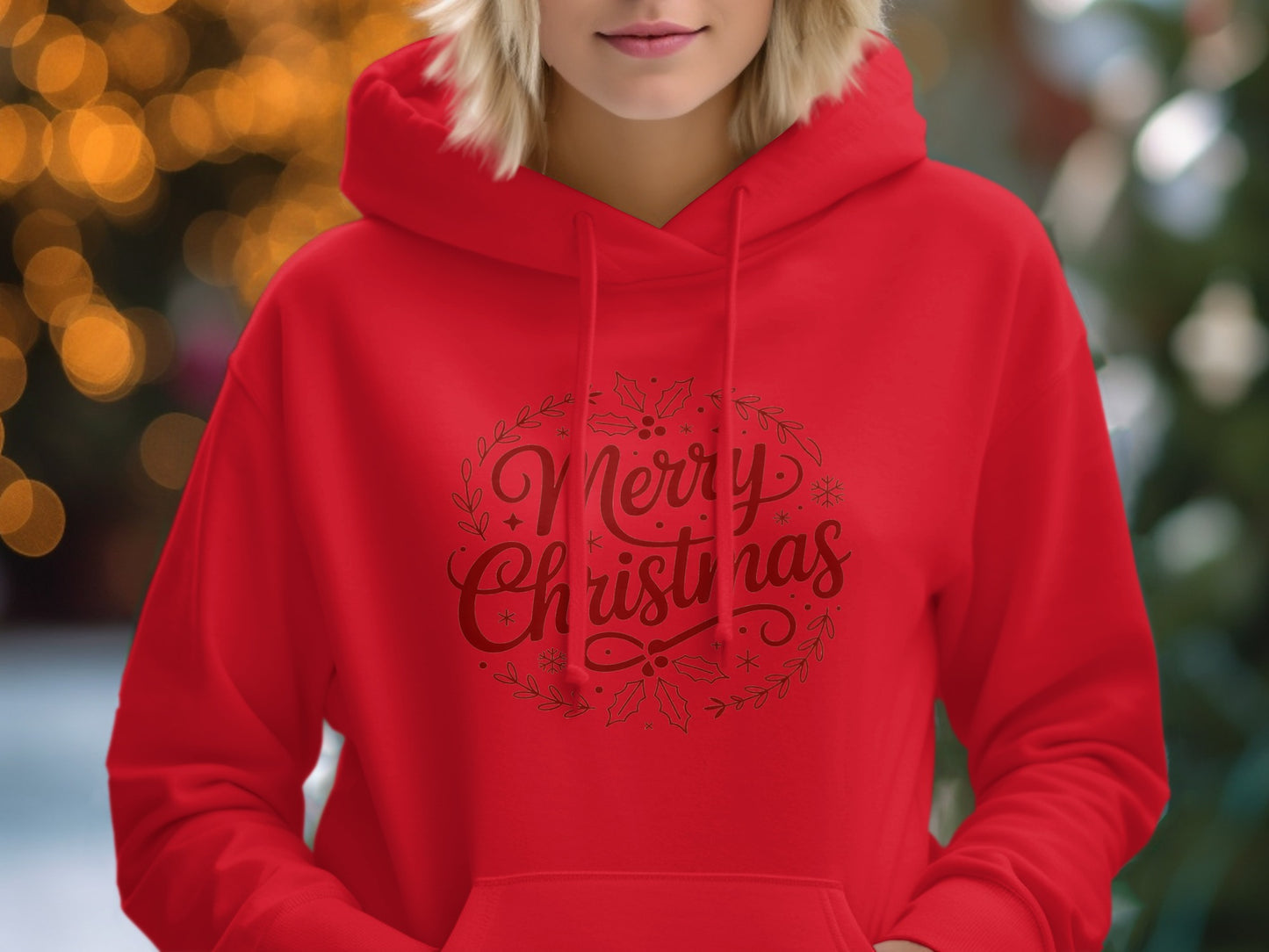 Merry Christmas Red Hoodie Apparel for Holiday Season