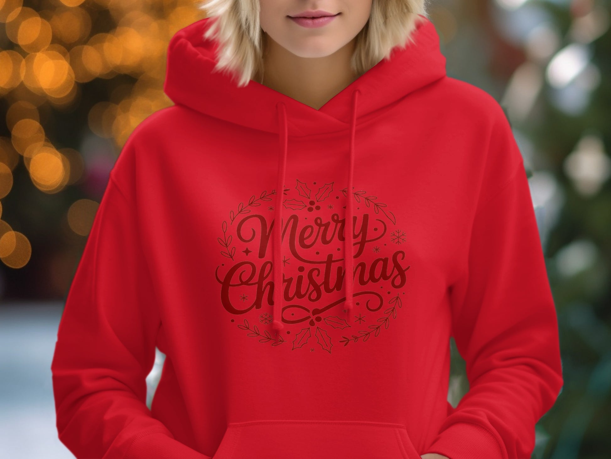 Merry Christmas Red Hoodie Apparel for Holiday Season