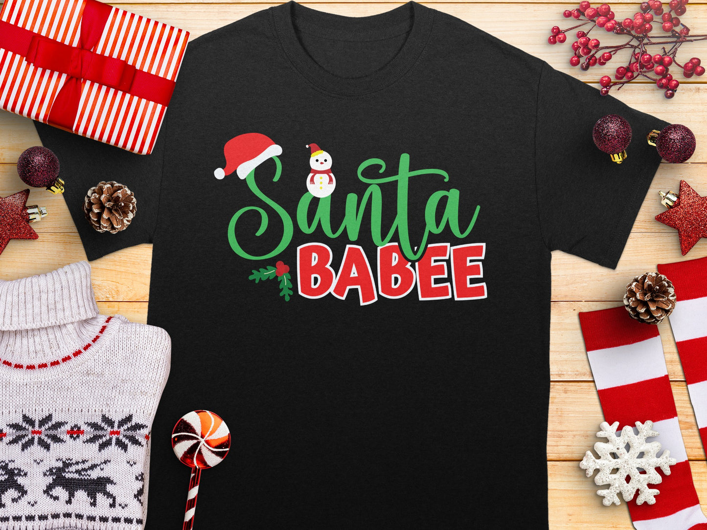 Santa Babee Christmas Holiday Themed T-shirt