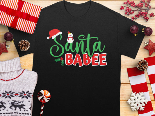 Santa Babee Christmas Holiday Themed T-shirt