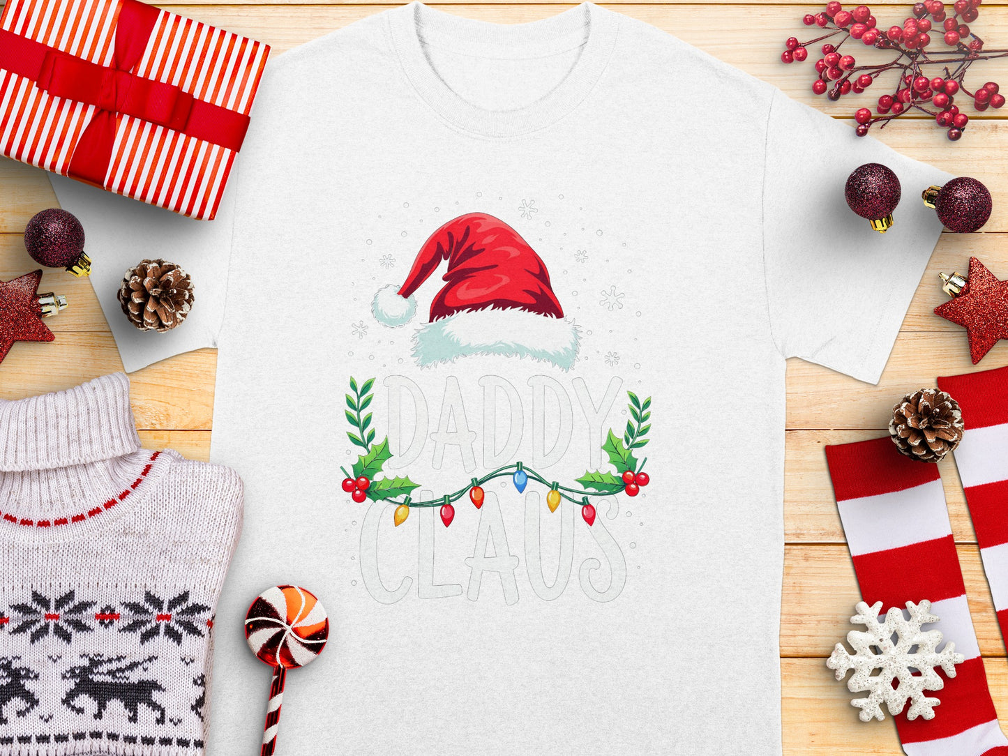 Daddy Claus Christmas T-Shirt for Festive Celebrations