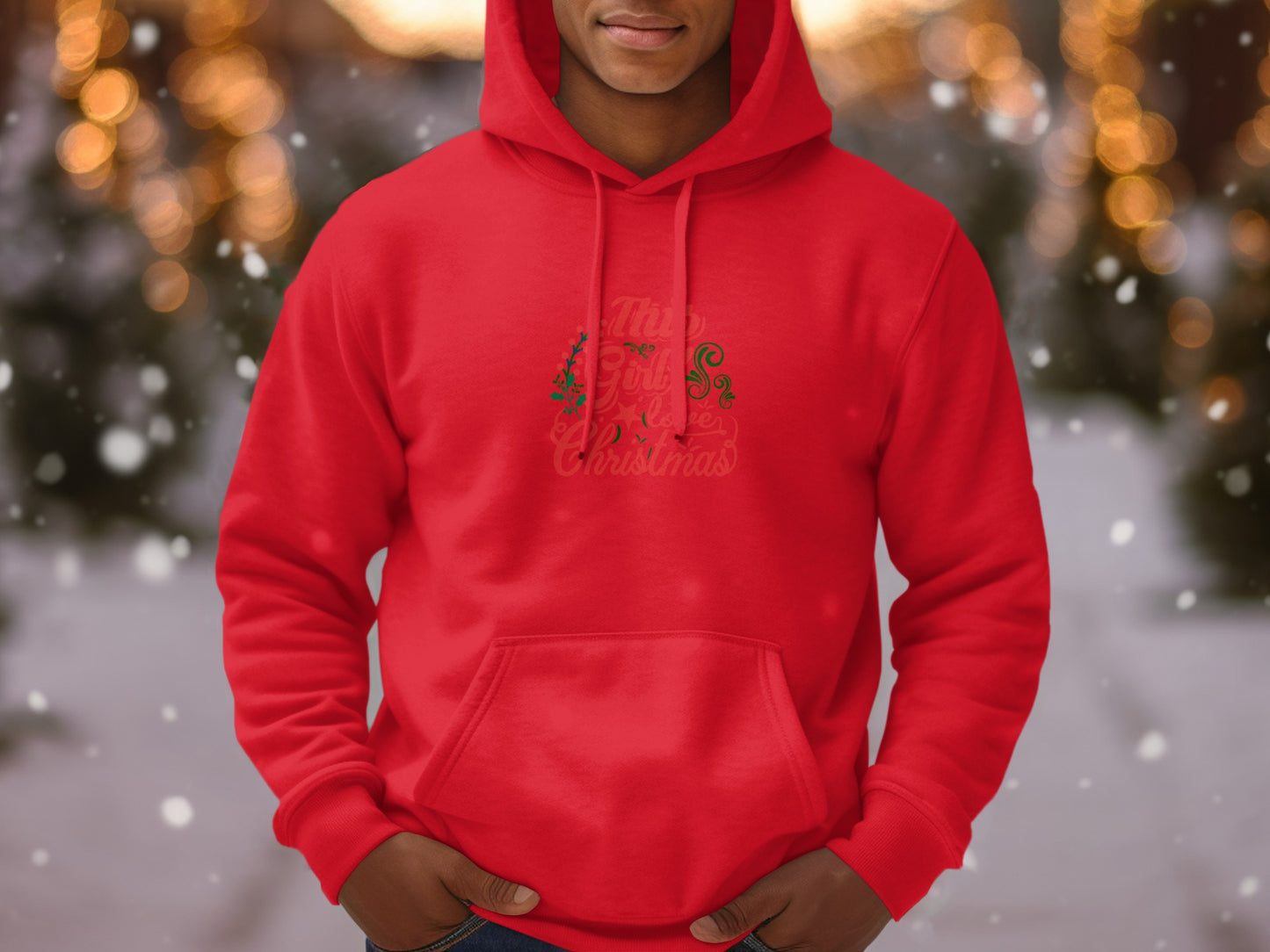Festive Red Hoodie with Christmas Graphics product