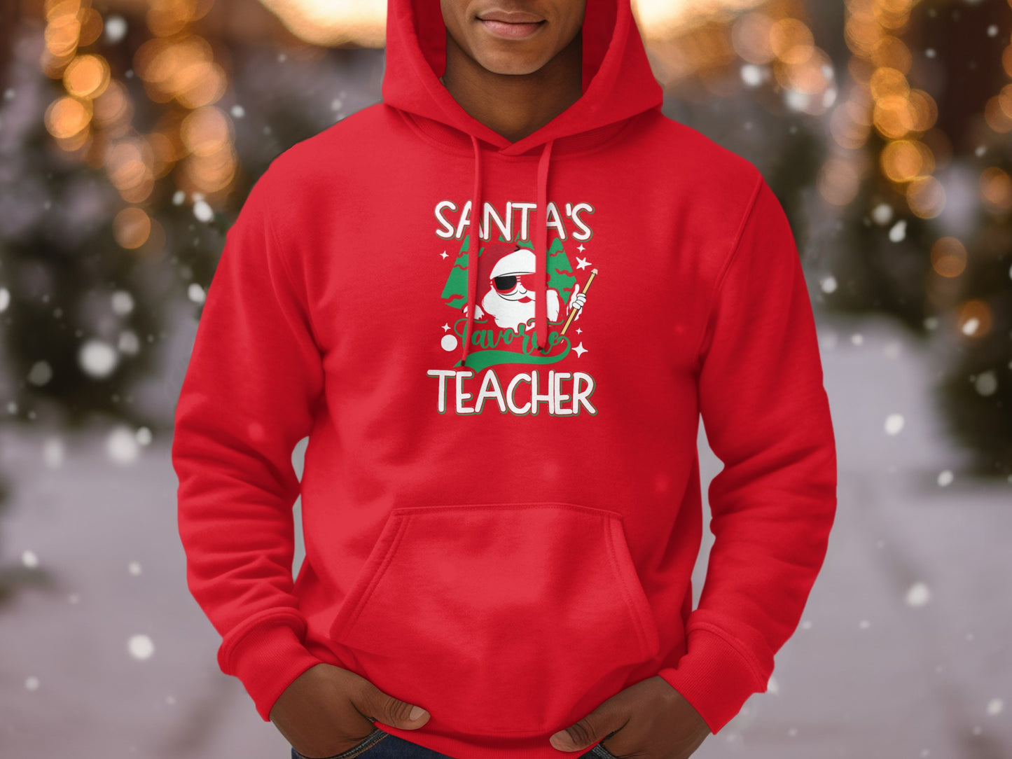 Santa's Favorite Teacher Christmas Hoodie
