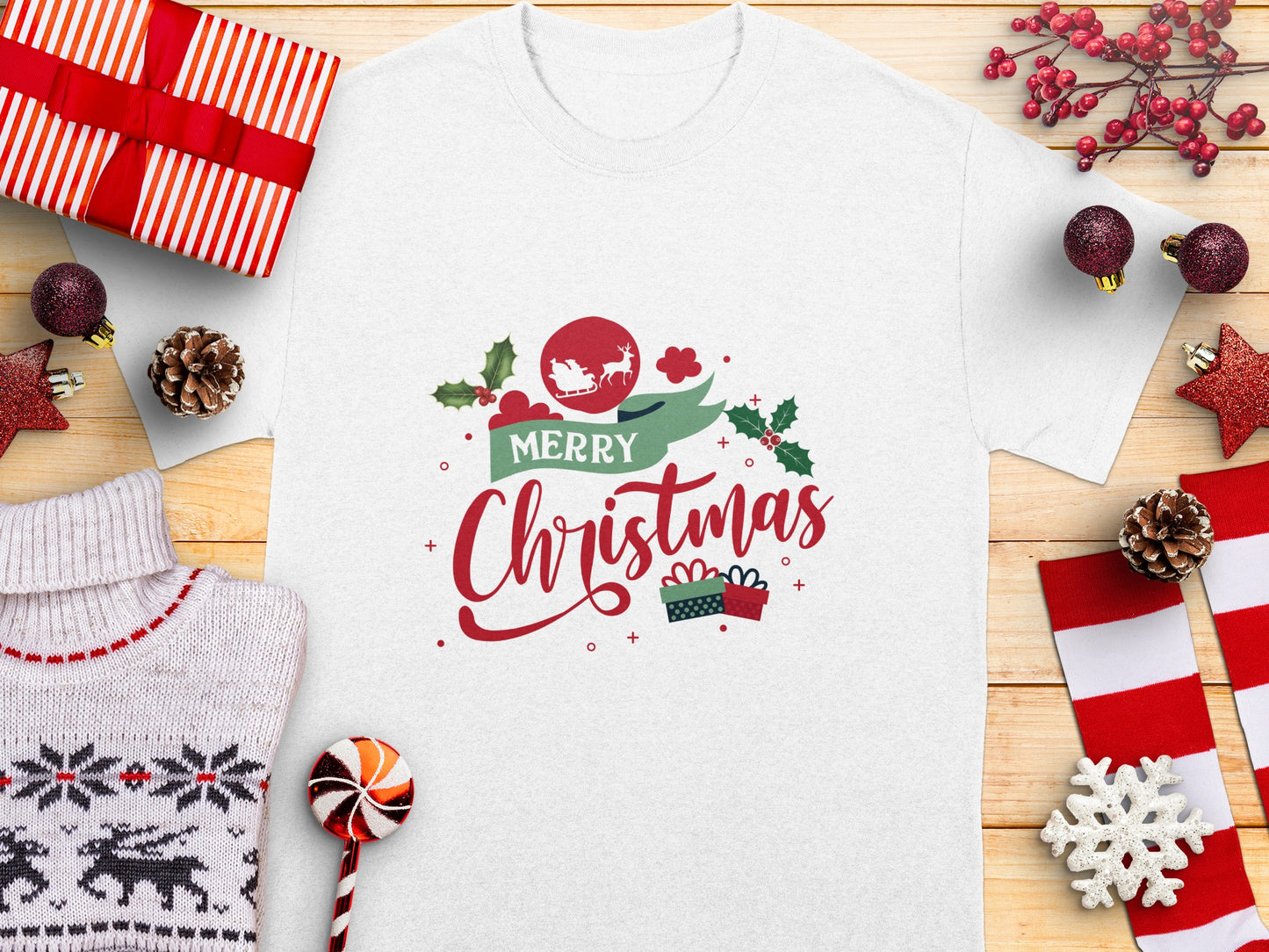 Merry Christmas Holiday Celebration Festive Design Shirt