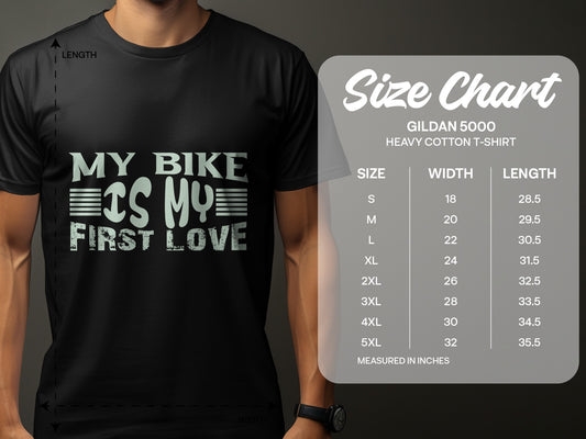 My Bike Is My First Love Heavy Cotton T-Shirt