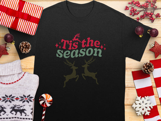 Festive Reindeer and Tis the Season Holiday Shirt
