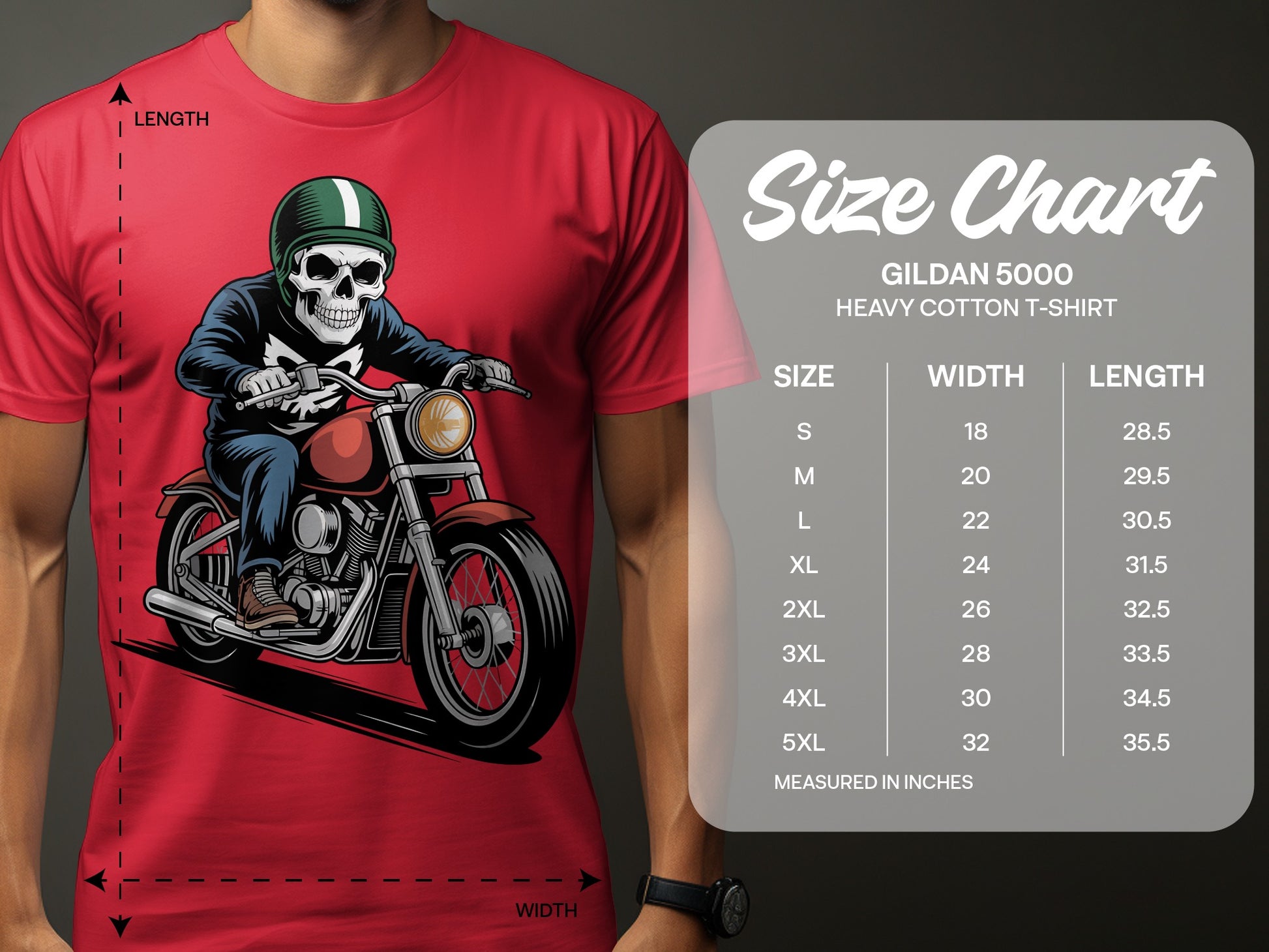 Skull Rider Motorcyclist Graphic T-shirt