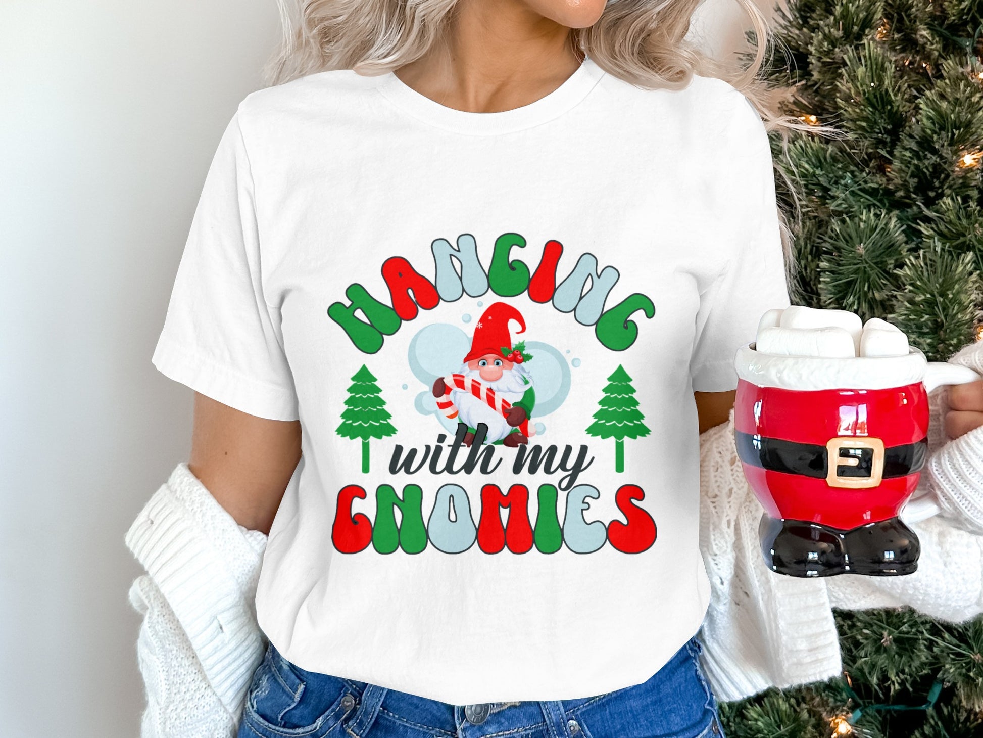 Hanging With My Gnomies Cute Christmas Shirt