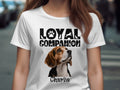 White T-shirt with "Loyal Companion" text and a beagle named Charlie.