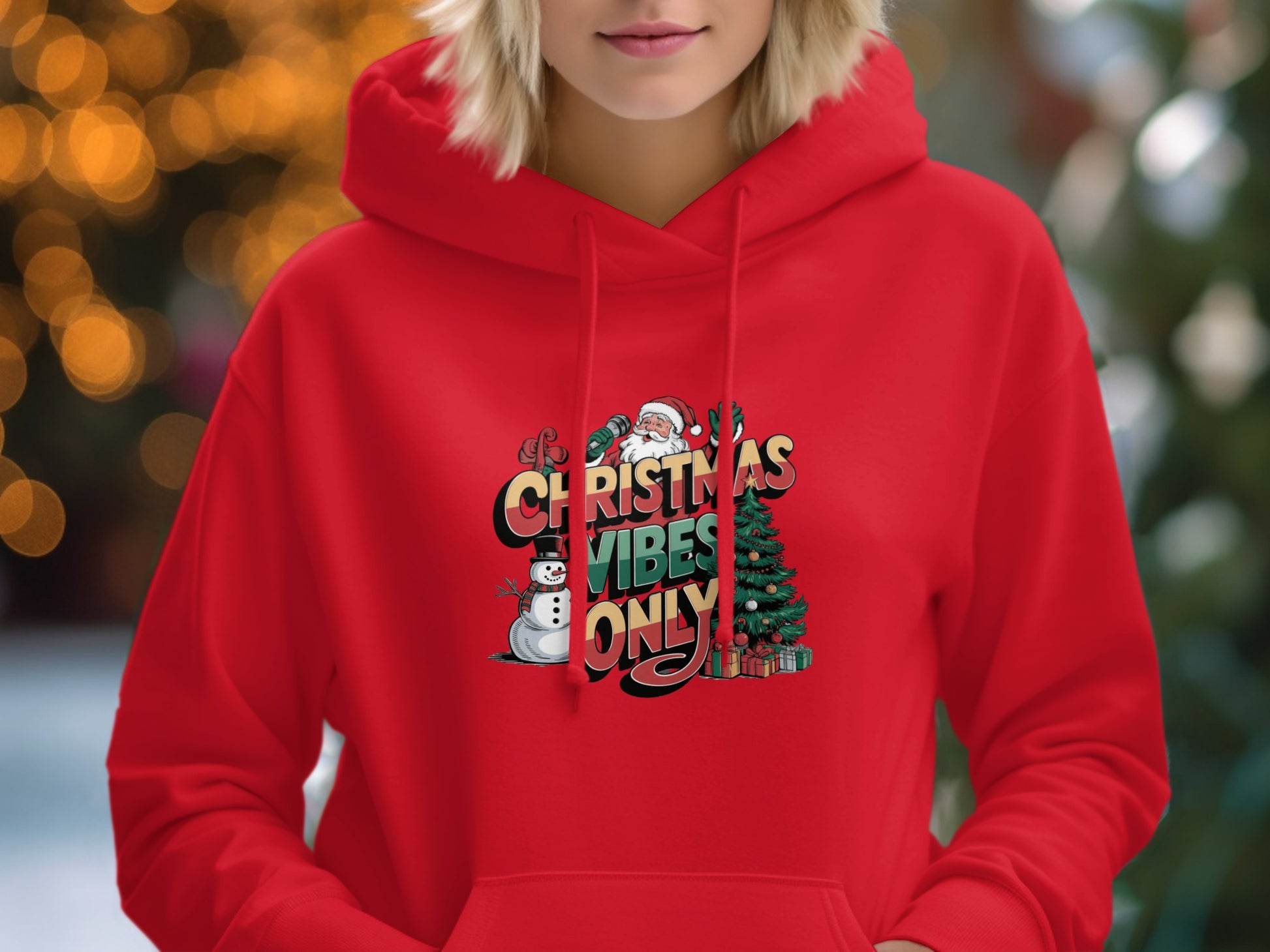 Festive Christmas Vibes Only Hoodie with Holiday Cheer