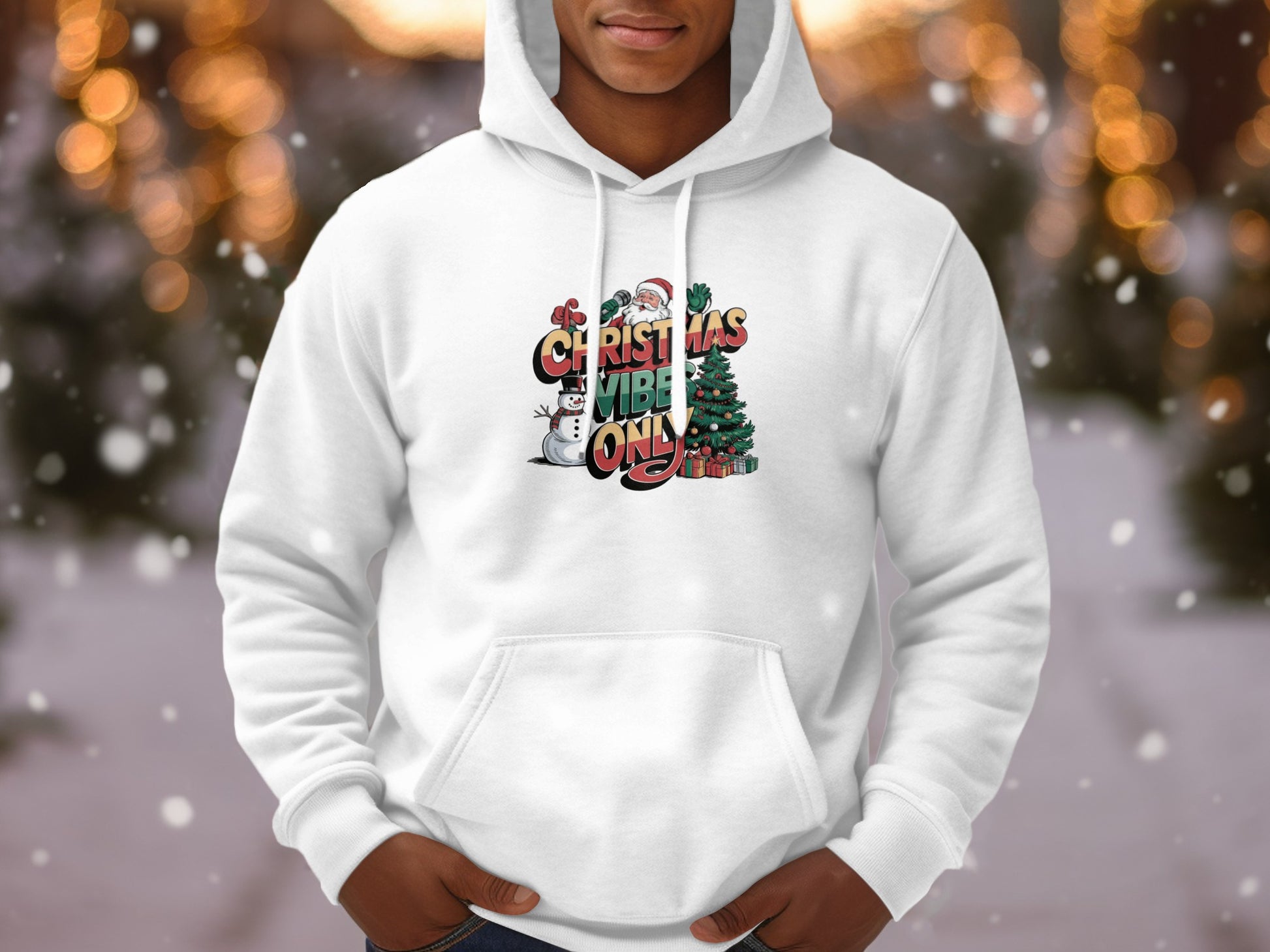 Festive Hoodie with Christmas Vibes Only Design