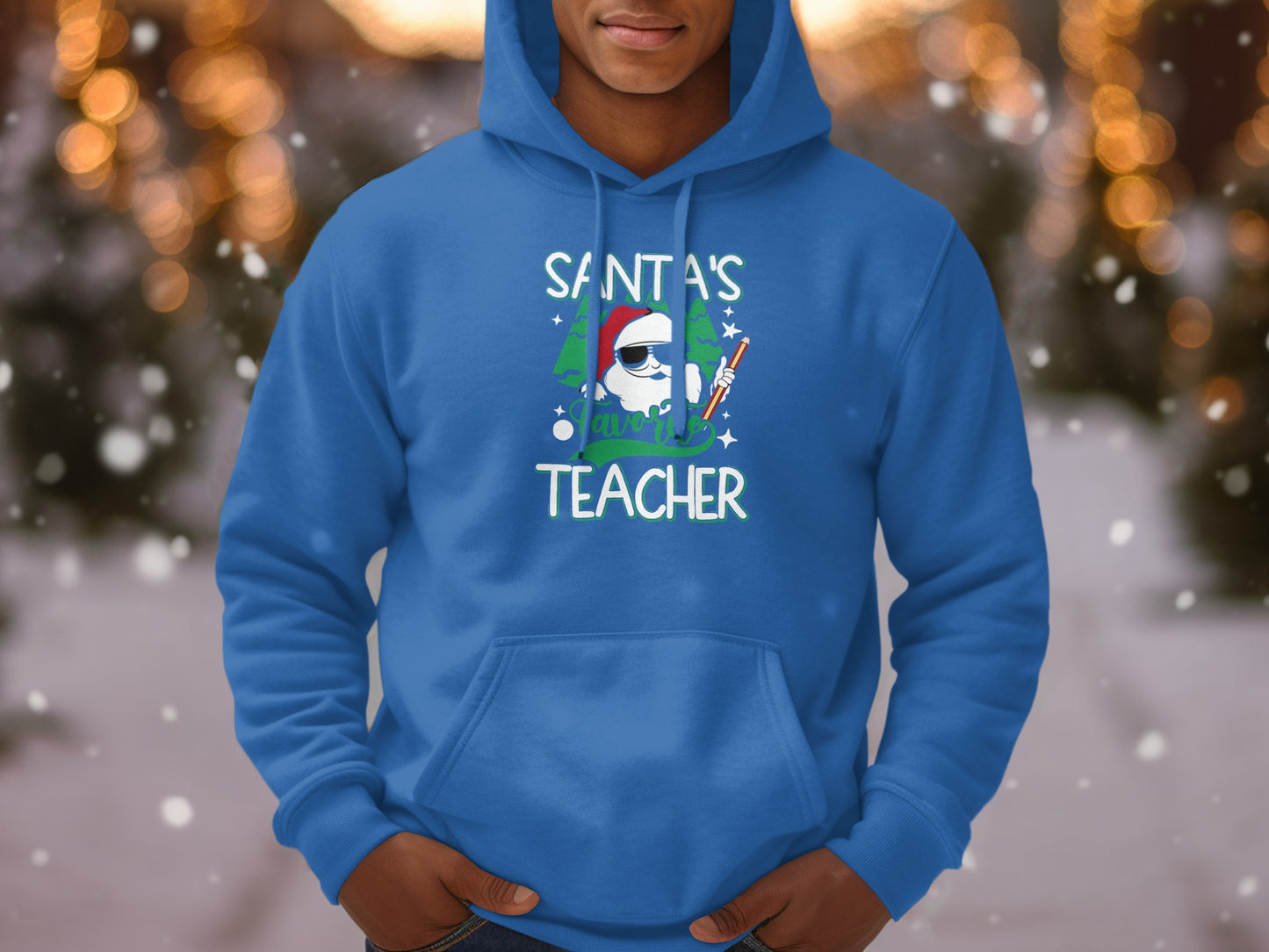 Santa's Favorite Teacher Christmas Hoodie Sweater