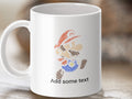 White mug with Mario silhouette made of "Game Over" text.