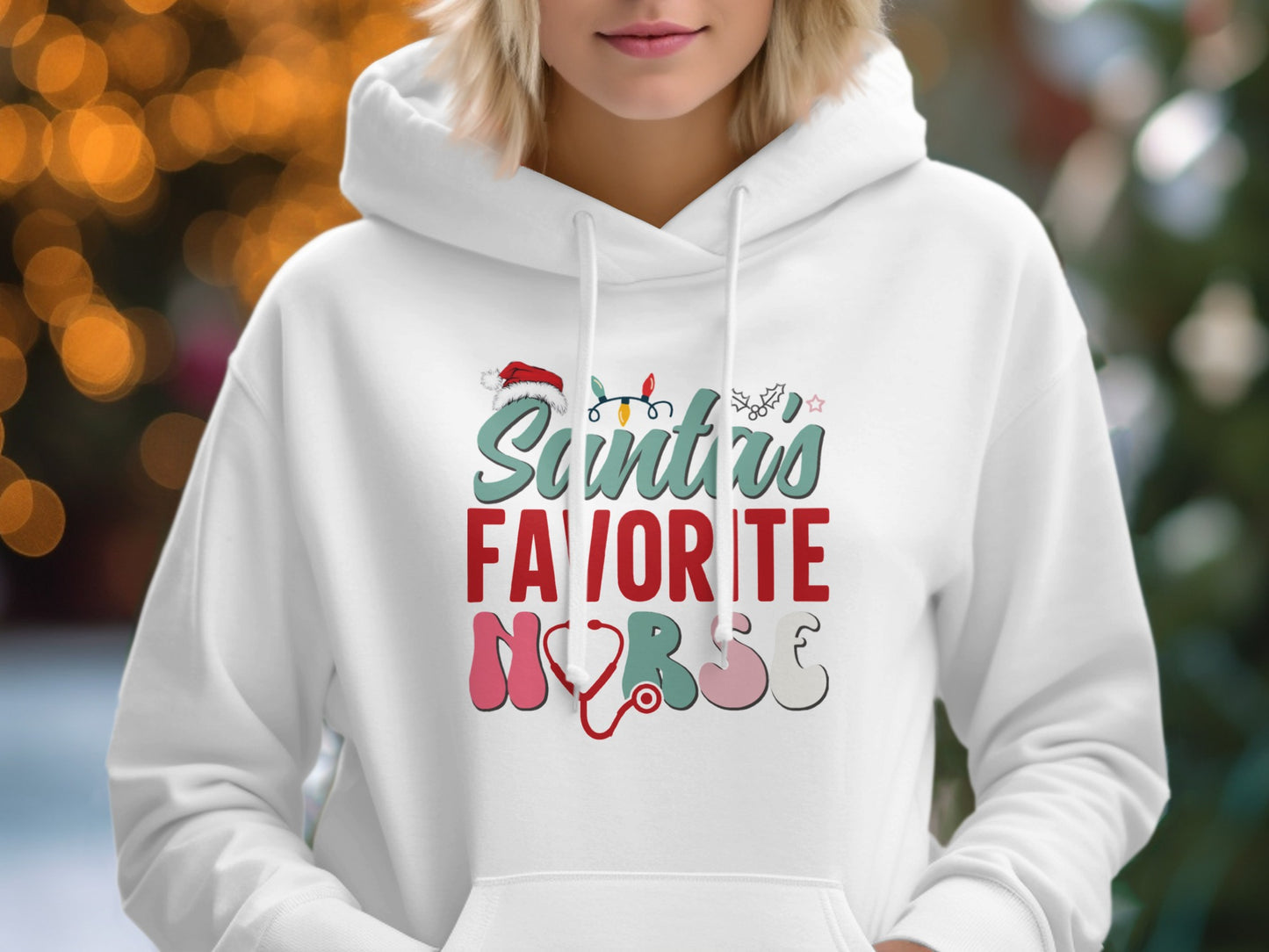 Santa's Favorite Nurse Christmas Hoodie