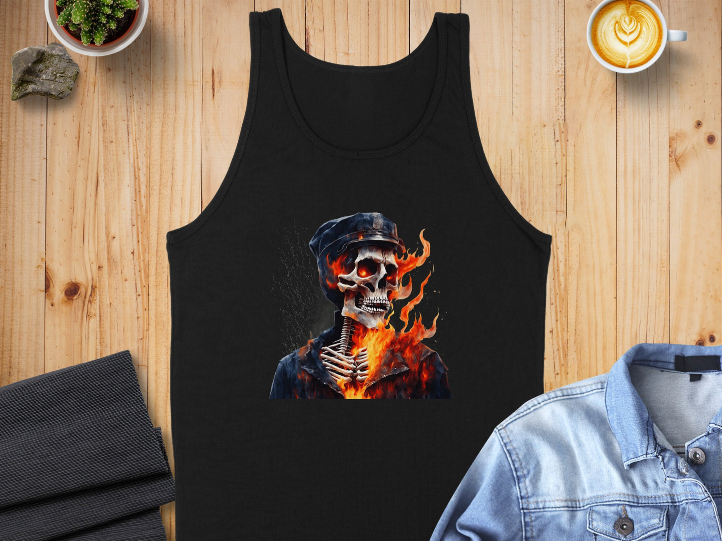 Skeleton Soldier Design Sleeveless Shirt Product