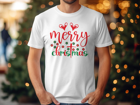 Festive Merry Christmas Graphic Tee Holiday Shirt