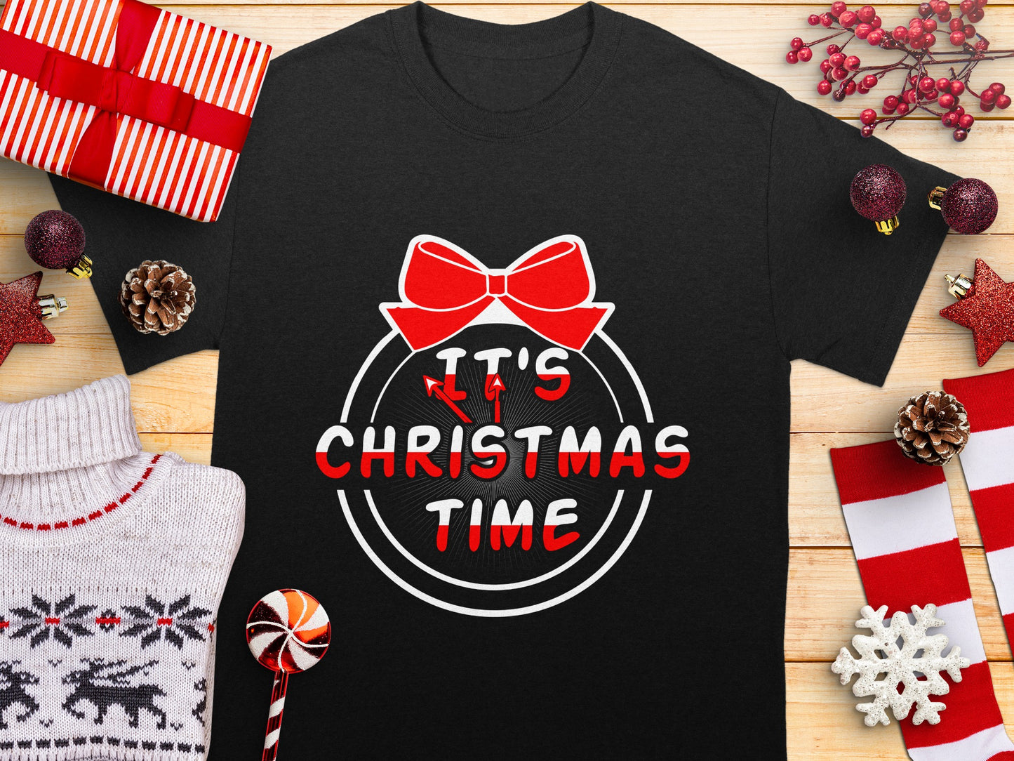 Festive It's Christmas Time Statement T-shirt