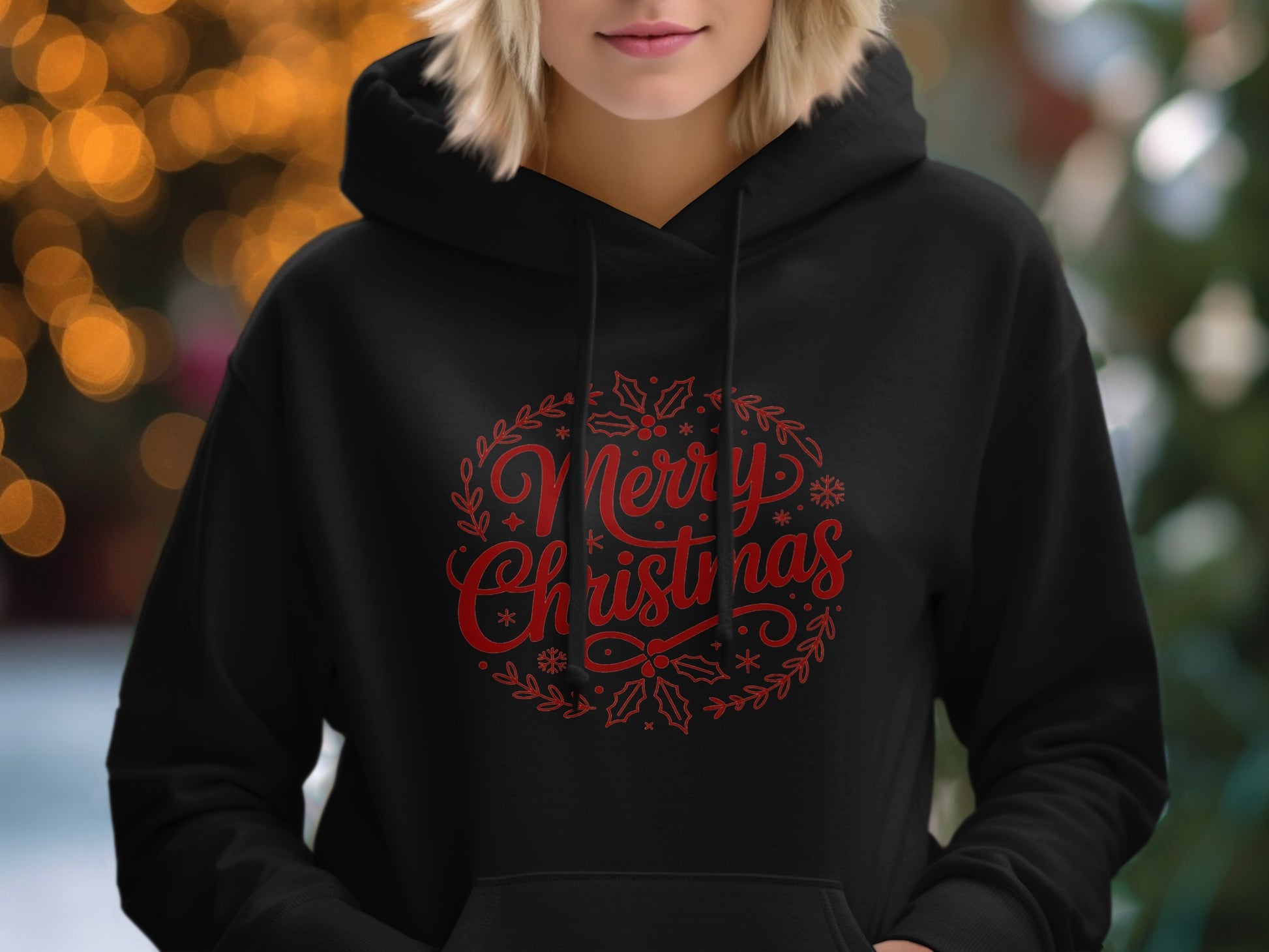 Merry Christmas Hoodie Festive Holiday Sweatshirt