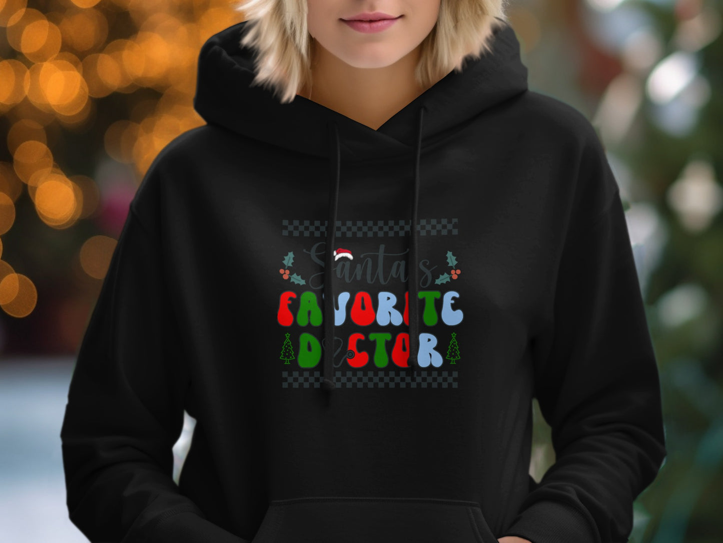 Santa's Favorite Doctor Graphic Hoodie