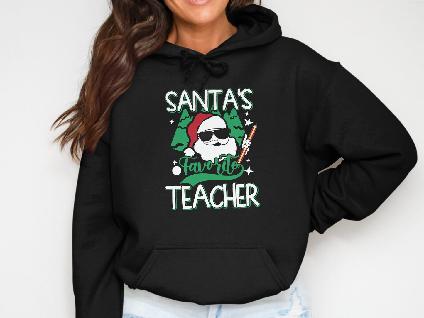 Santa's Favorite Teacher Fun Hoodie