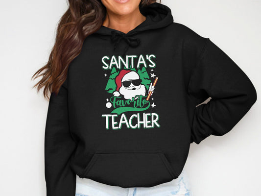 Santa's Favorite Teacher Fun Hoodie