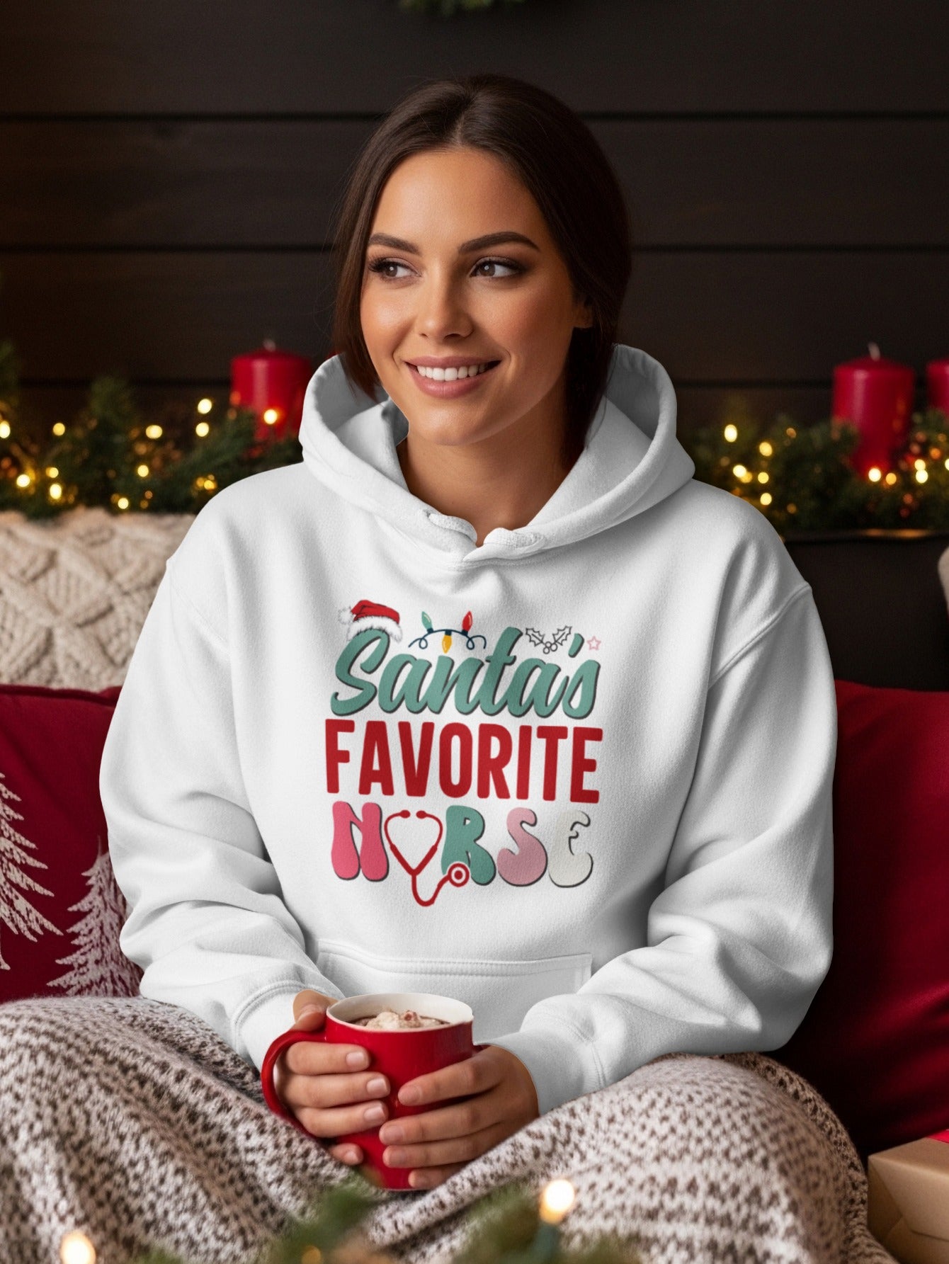 Santas Favorite Nurse Hoodie Holiday Sweater